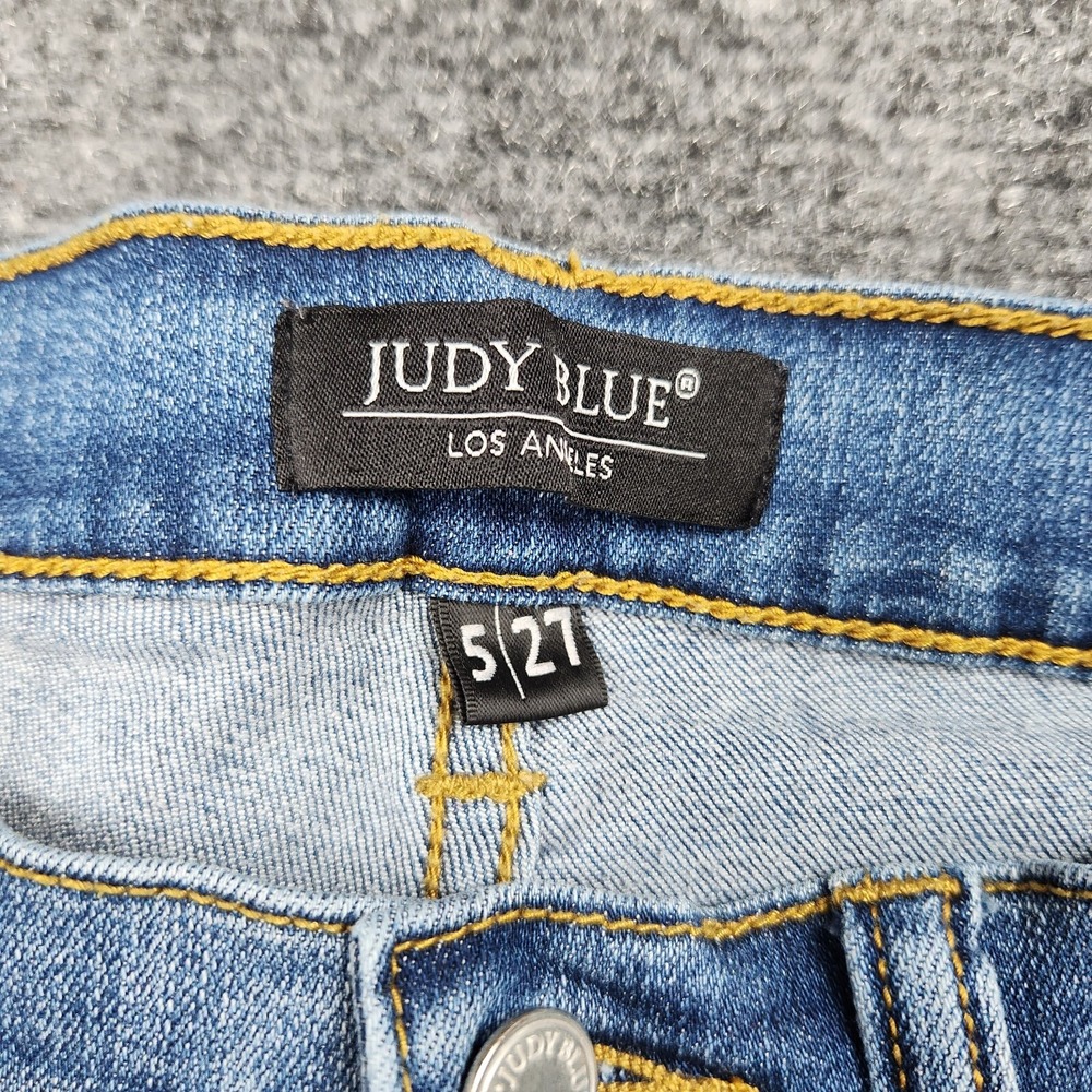 Judy Blue Jeans Womens 5/27 HighRise Skinny Fit Blue Leopard Stretch Denim Pants - Picture 7 of 14